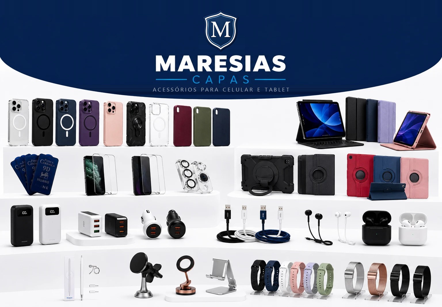 Maresias Capas — capas para celular e tablet, películas, cabos, carregadores, fones, suportes e pulseiras